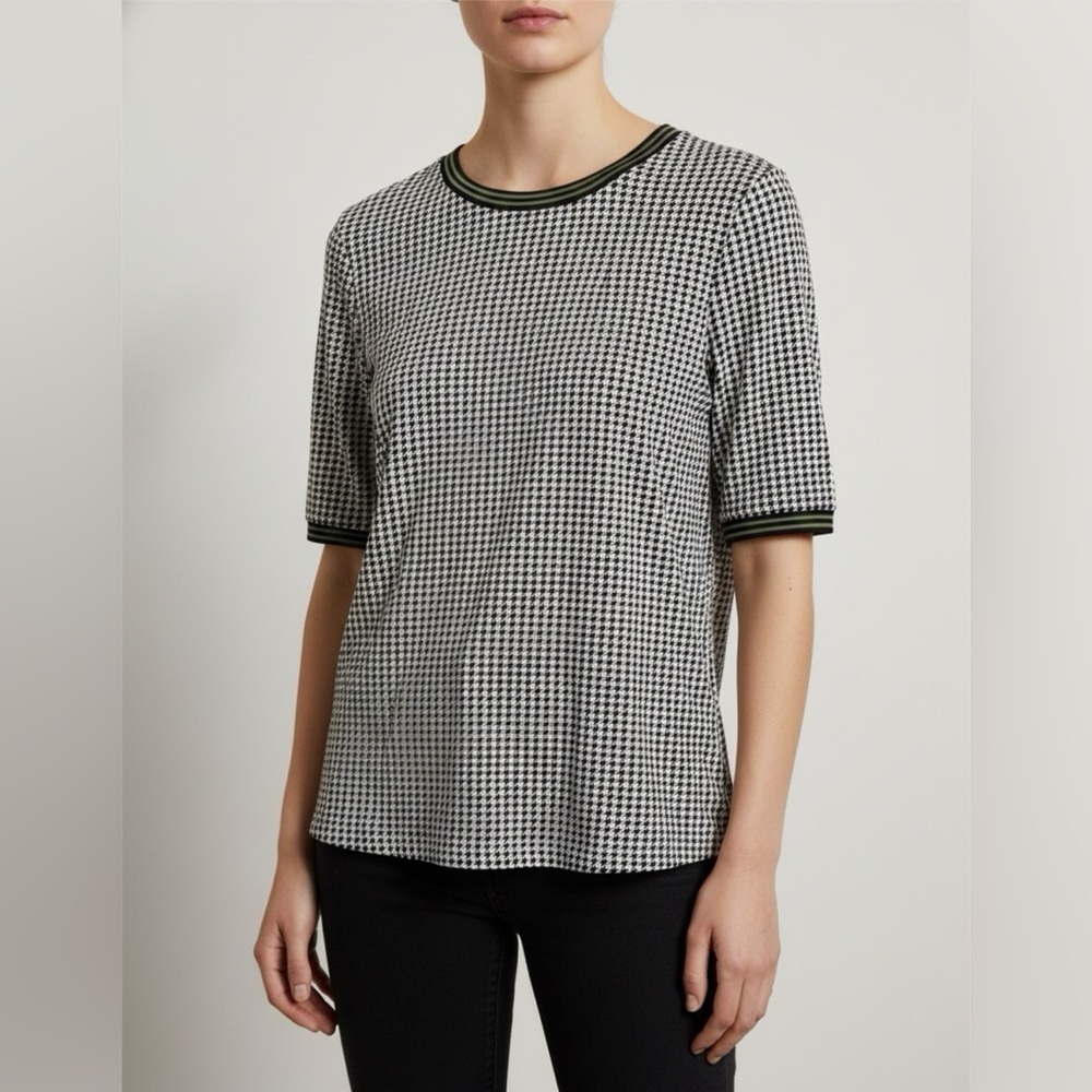 Garcia Shirt Women's Size Small Houndstooth Short Sleeve